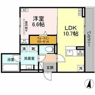 セレスティア苗代【2階】の間取り