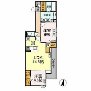 セレスティア苗代【1階】の間取り