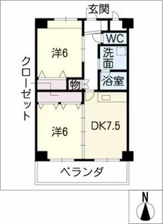 アメニティー八田【1階】の間取り