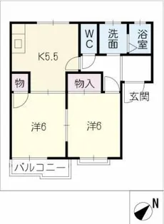 ハイツスリーゼ【1階】の間取り