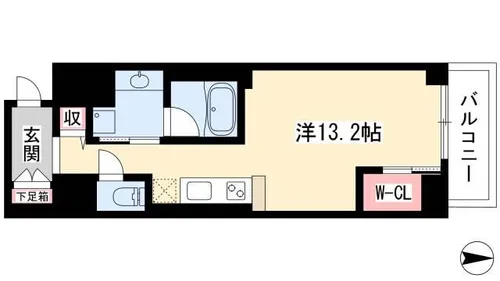 御幸レジデンス丸の内【10階】の間取り