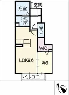グランフィールド アスカ【1階】の間取り