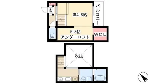 1Kの間取り画像