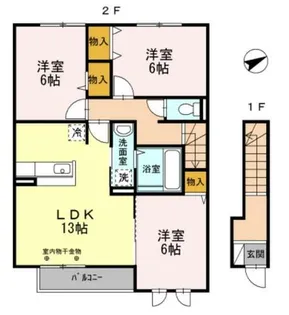 メゾンフォレスト【2階】の間取り