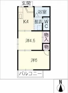 コーポパイナリー【1階】の間取り