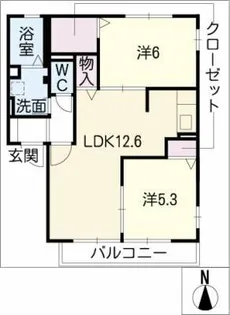 モンルポ福住 B棟【1階】の間取り