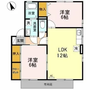 フローラルコートB【1階】の間取り