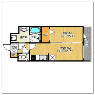 モダンパラッツォ博多sur【9階】の間取り