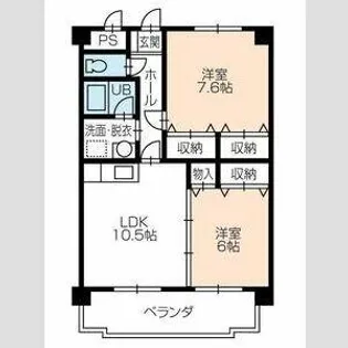ウィンフィールド曙【202号室】の間取り