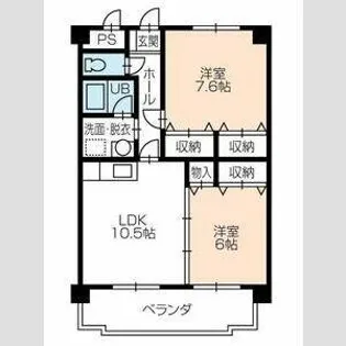 ウィンフィールド曙【202号室】の間取り