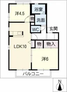 ディアス穴橋【1階】の間取り