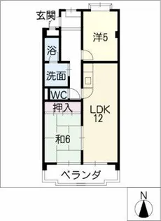 アイカピア植田【2階】の間取り