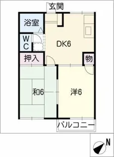グランドハイツ富貴【1階】の間取り