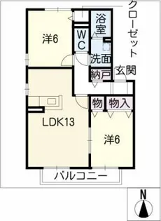 ハートピア 北棟【1階】の間取り