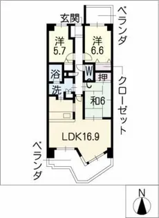 メイツ巽ヶ丘203号【2階】の間取り