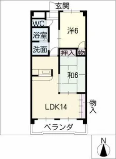 ロイヤルヒルズ山代弐番館【1階】の間取り