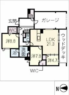 白壁 THE GARDEN【1階】の間取り