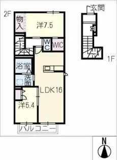 MAISON BLANCHE B【2階】の間取り