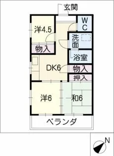 コーポ山中【3階】の間取り