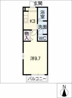 ラ・サンディア花中【1階】の間取り