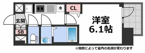 プレサンスOSAKA東成中本ハーヴィル【5階】の間取り