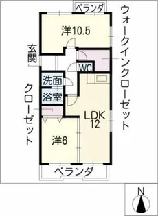 東栄パークハイツ【4階】の間取り