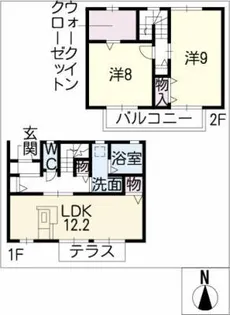 シェソワB【2階】の間取り
