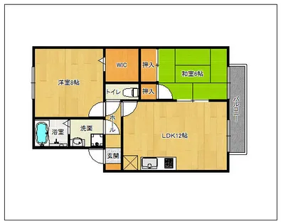 フェリーチェ西都【203号室】の間取り