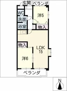 月見壱番館【4階】の間取り