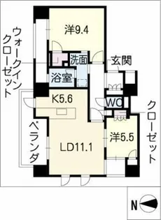 プライムメゾン御器所【13階】の間取り