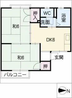プレジール黒川B【1階】の間取り