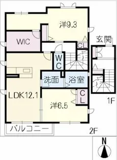 リラフォート B棟【2階】の間取り