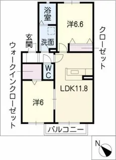 ふぁみーゆ御油【2階】の間取り