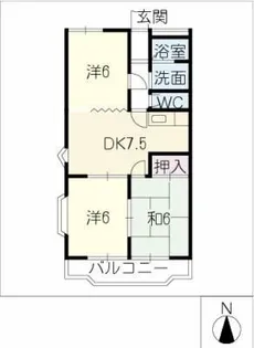 伴 コーポラス【1階】の間取り