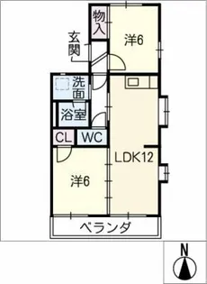 尾崎山ハウスB棟【1階】の間取り