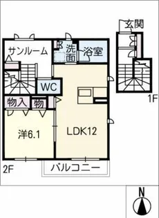 ハッピーメゾン・パル【2階】の間取り