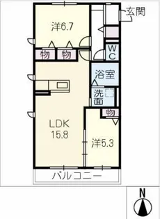 仮)パークサイド相生B【1階】の間取り