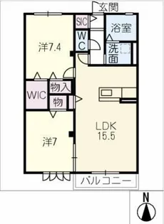 仮)パークサイド相生B【2階】の間取り