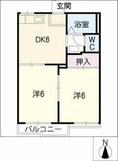 タウニー日比野【2階】の間取り