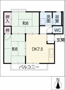 サンハイム三岡 B棟【2階】の間取り
