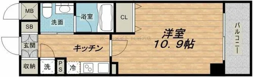 シティヒルズ安堂寺【9階】の間取り