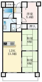 大阪府大阪狭山市茱萸木8丁目【マンション】の間取り