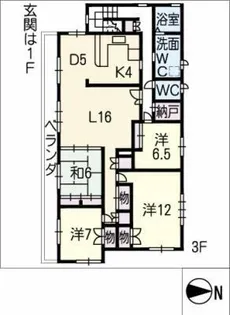 エトワール八事3F【3階】の間取り