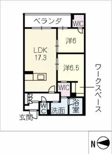 カーサ グリシーナ 北原【2階】の間取り