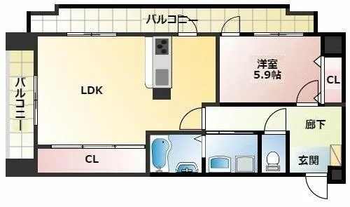 LANDVIEW 山田の杜【701号室】の間取り