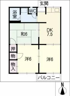 サニータウン七舗A棟【2階】の間取り