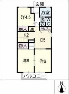 レジデンス美里【1階】の間取り