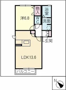 ヴィアソーレ徳重【1階】の間取り
