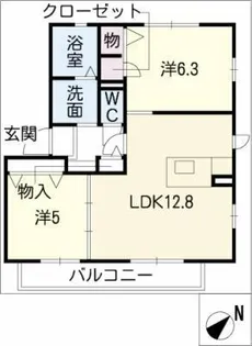 ソレアード A棟【2階】の間取り