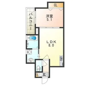 クリエオーレ安立【3階】の間取り